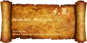 Andrási Meliton névjegykártya
